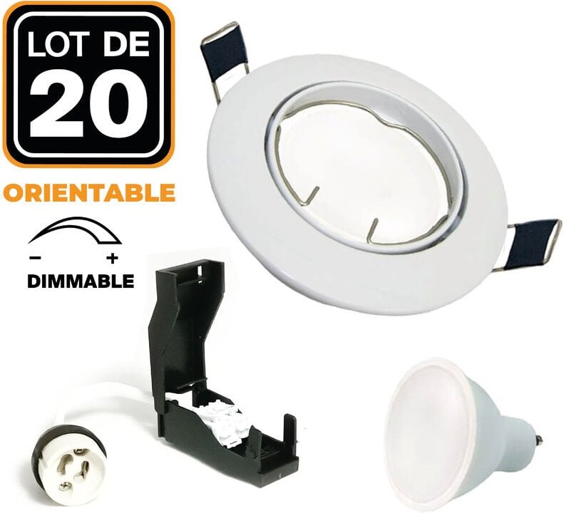 Europalamp - 20 Einbaustrahler schwenkbar blank GU10 6W Dimmbar Neutralweiß 4500K