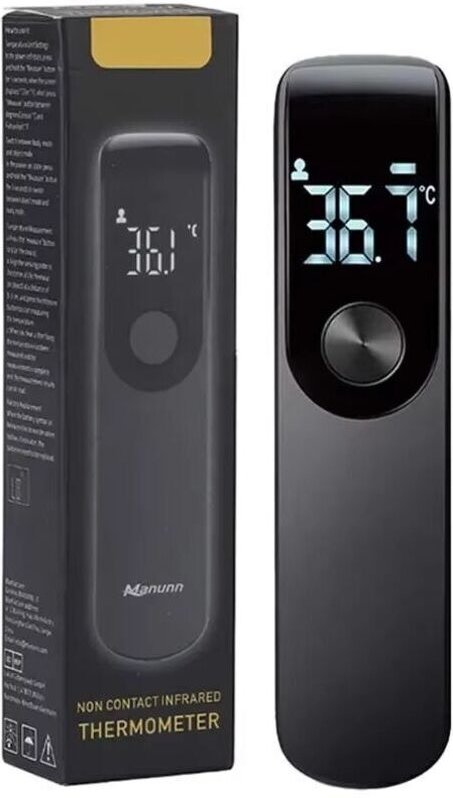 Berührungsloses Infrarot-Stirnthermometer, digitale LED-Anzeige, Körpertemperaturmessung, schwarz