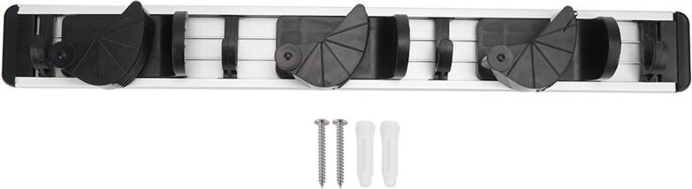 Besenhalter, wandmontierter Aufbewahrungshaken-Organizer für Mopphalter mit doppelten Gummischlitzen für Küchenschrank o...