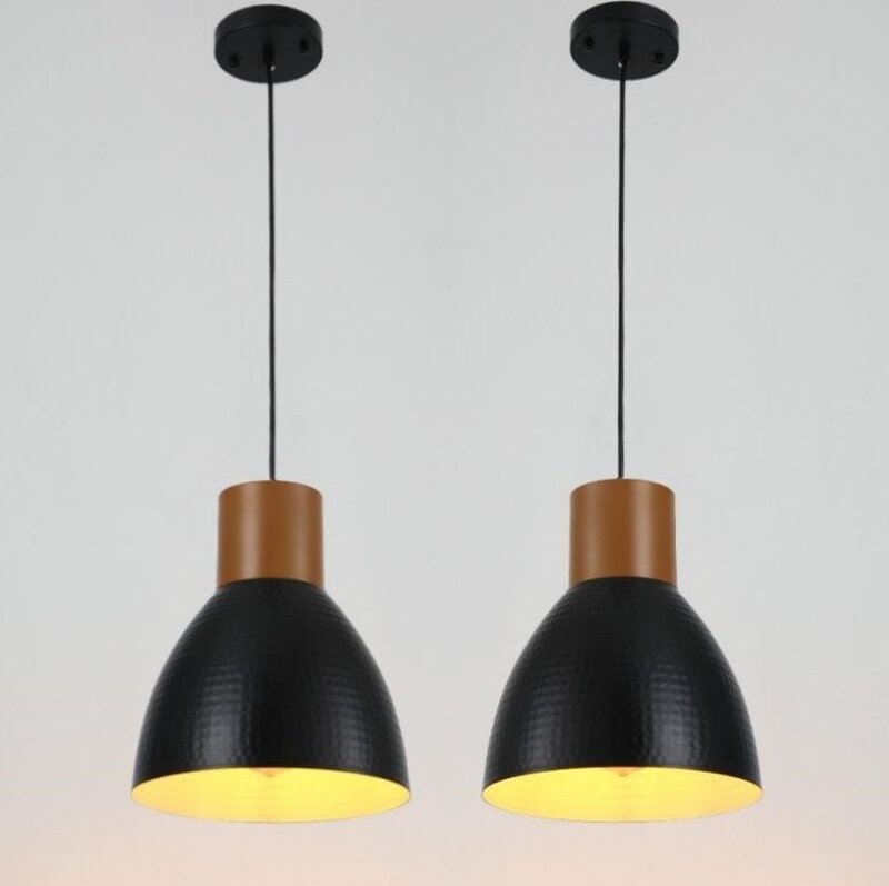 Vintage Industrial Pendelleuchte Schwarz Hängelampe Metall Deckenleuchte für Küche Schlafzimmer Esszimmer 2 Stücke