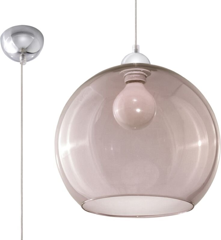 Sollux BALL - 1 Light Glass Dome Deckenanhänger Graphit, Chrom, E27
