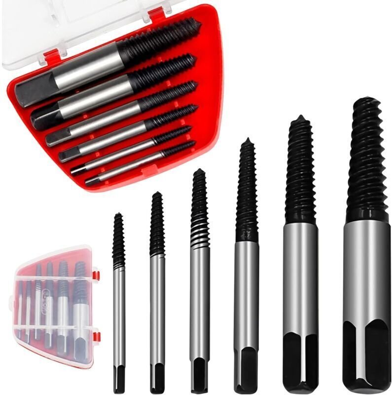 Vtizikl Coffret d'extracteurs de vis 6 pièces - Outils professionnels en acier trempé pour vis, tuyaux et boulons, taill...