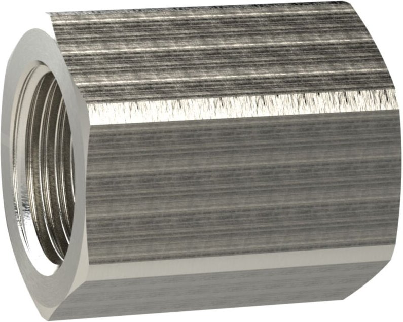 Muffe mit Außensechskant, reduzierend g 1/8 i., g 1/4 i. ms vern. - Riegler