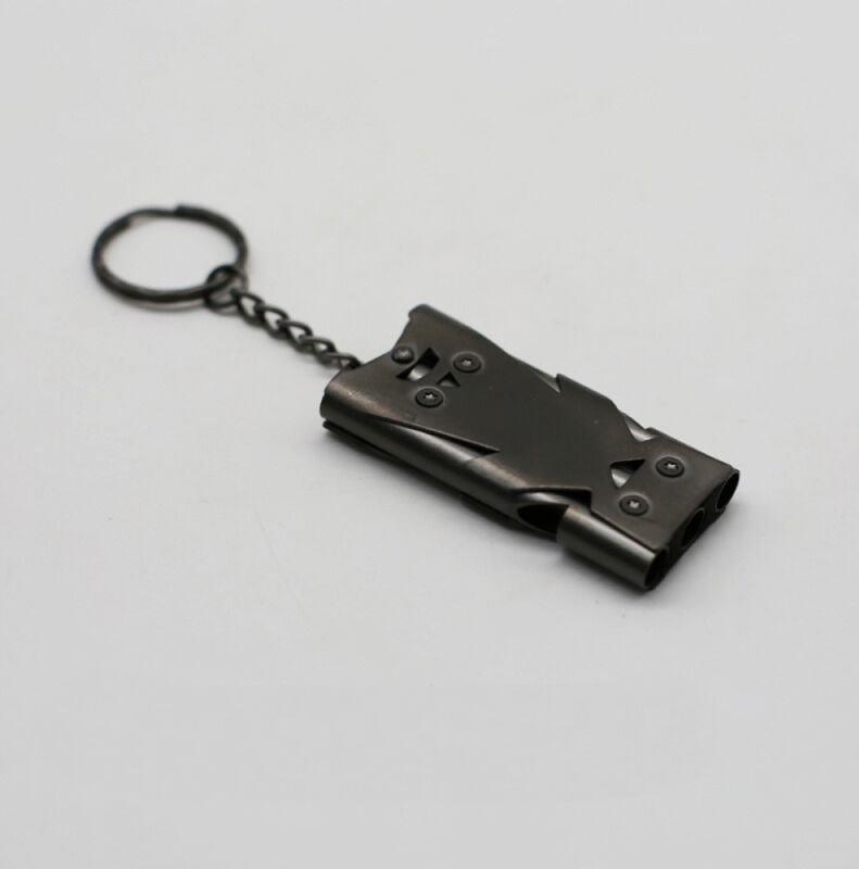 SHINING HOUSE Notfallpfeife, 3 Röhren, hohe Dezibel-Metallpfeife mit Kordel, Wandersignalpfeife, Überlebenspfeife, für N...