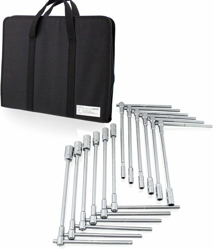 Bituxx - 12 tlg Innen Sechskant Steckschlüssel Werkzeug Set Stecknuss Satz mit Tragekoffer T-Griff Nuss (8-19mm)