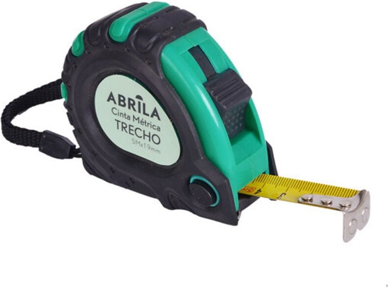 Fabrilamp - Maßband 5mx19mm schwarz/grün selbstverriegelnd,Magnetclip,Clip,rutschfest,Anti-Rutsch