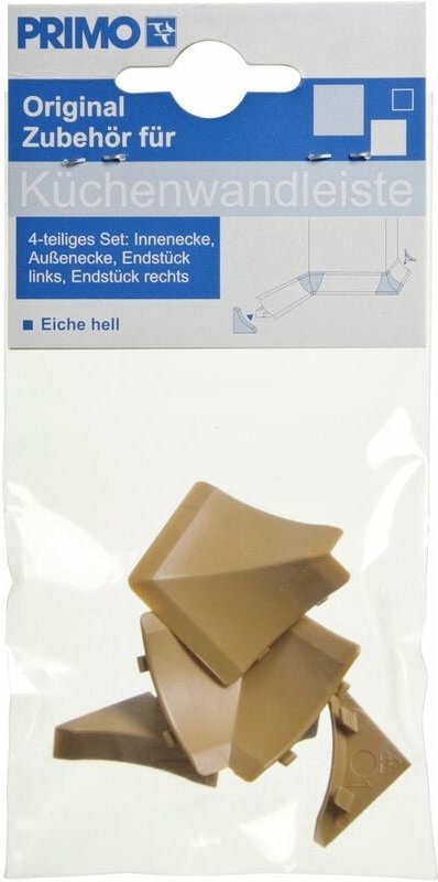 Primo Zubehörset für Wandanschlußleiste eiche hell Clips & Ecken