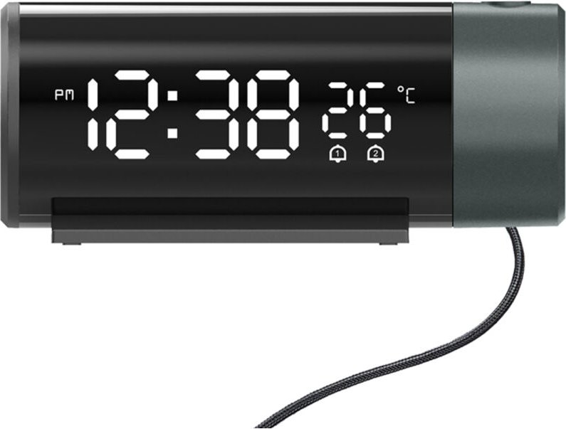 Sveglia digitale per camera da letto, proiettore ruotabile a 180°, schermo LED nitido