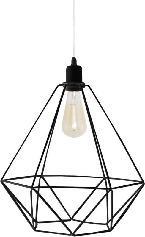 Karo Drahtgestell Pendelleuchte Schwarz 35cm - Helam