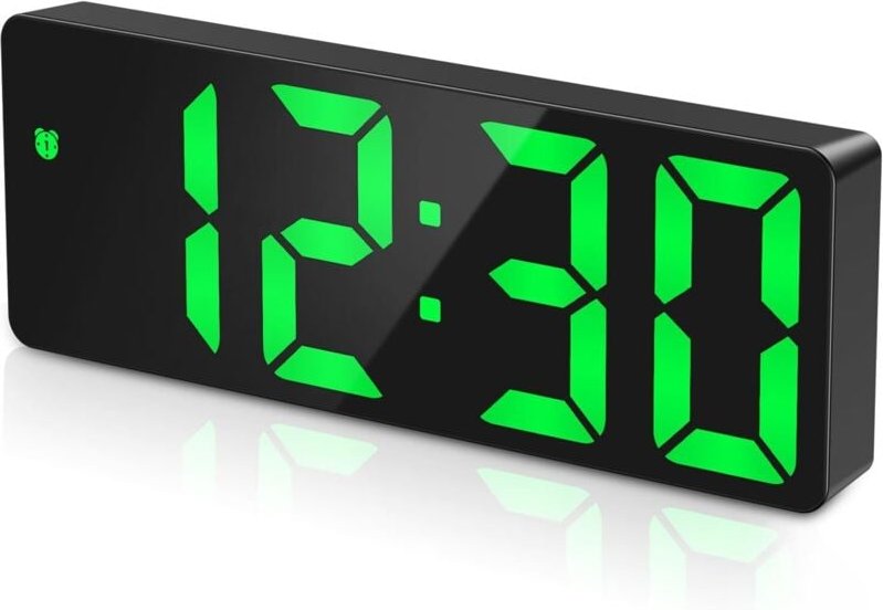 LED Digitaler Wecker, Modern Tischuhr, Alarm Clock mit Klang-Kontrolle, 3 Helligkeit/3 Alarm Einstellbare, Datum/Zeit/Te...