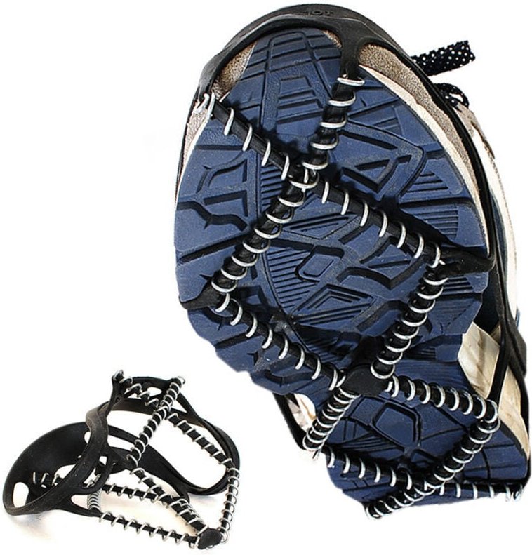 Paar universelle, rutschfeste, rutschfeste Schneeschuh-Stollen, Traktionsgerät zum Wandern, Spazierengehen, Joggen (pass...