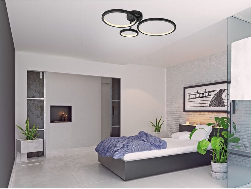 Led Deckenleuchte corna schwenkbar & dimmbar, Schwarz Breite 71cm