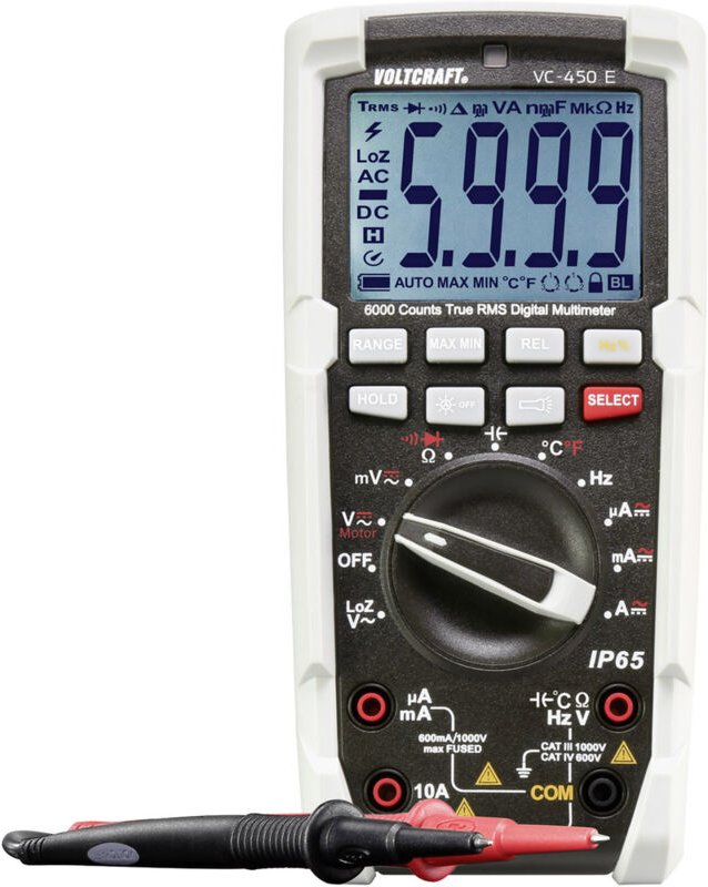 VOLTCRAFT VC-450 E Hand-Multimeter kalibriert (ISO) digital Strahlwassergeschützt (IP65) CAT III 100