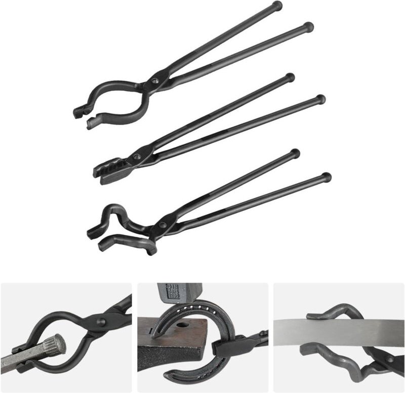 Mophorn - Schmiedezange, 18-Zoll-3-teiliges Set, V-Bit, Wolfskiefer und Z-V-Bit-Zange, Schmiedezange aus Kohlenstoffstah...