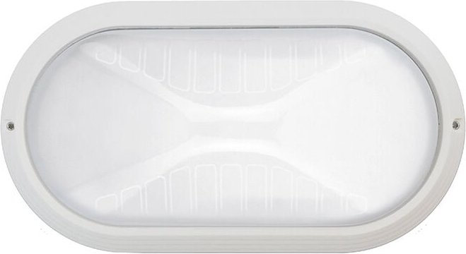 Wandleuchte Plaff Oval Halb Ip65 E27 42w Weiß