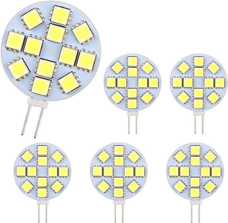 Thumbnail - G4 LED-Lampe, 2 W, AC/DC 12–24 V, 200 lm, Kaltweiß 6000 K, 12 x 5050SMD, entspricht 20 W Halogenlampe, nicht dimmbar, ru...