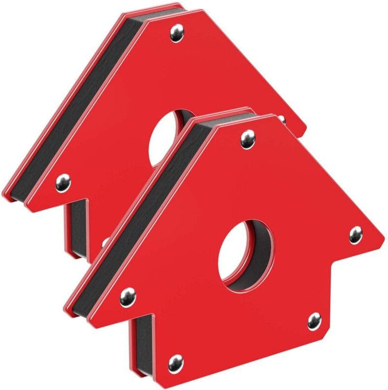Wiltec - 2x Schweißmagnet 32 kg Haftkraft, 190 x 120 x 26 mm Schweißwinkel mit 45°, 90° und 135°, Schweißzubehör Magnetw...