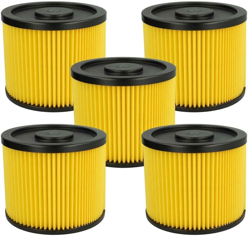 5x Faltenfilter kompatibel mit Lidl Parkside pnts 1300 E4, 1300 A1, 1300 B2, 1300 C3, 1300 F5 Staubsauger - Filter, Patr...