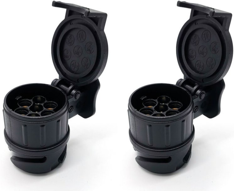 Csparkv - 2er-Pack 13-poliger auf 7-poliger Adapter für Anhänger, 13-polige Steckdose für Autoanhänger, Traktor, Wohnwag...