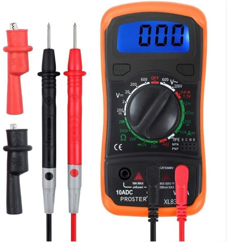 Fitags - Mini-Digitalmultimeter, Batterietester mit manueller Reichweite, DMM-Messgerät zum Testen von Wechsel- und Glei...