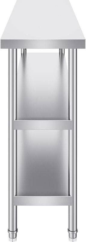 Mophorn - 14 x 60 x 34 Zoll Edelstahl-Lebensmittelzubereitungstisch, gewerblicher Küchenarbeitstisch, mit 2 verstellbare...