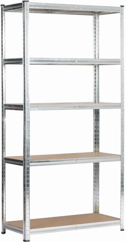 Schwerlastregal Silber galvanisiert 90 cm 5 Regalböden B90xH40xT180 cm