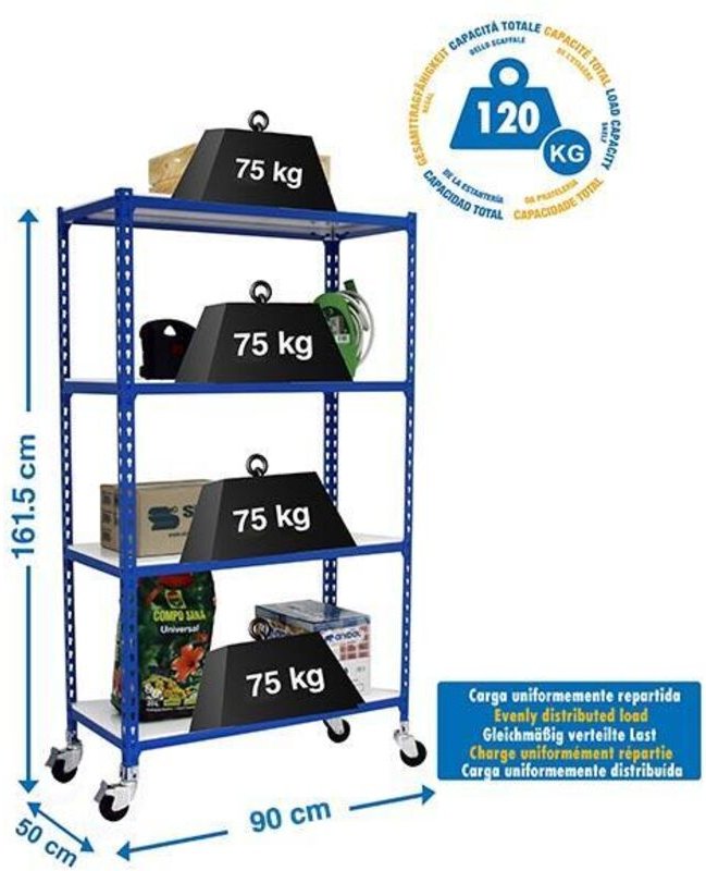 Simonrack Simonclick Mobil 4/500 1500 Blau und Weiß