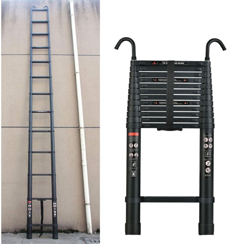 16ft Alu Teleskopleiter Stehleiter Anlegeleiter Multifunktionsleiter 2x Haken
