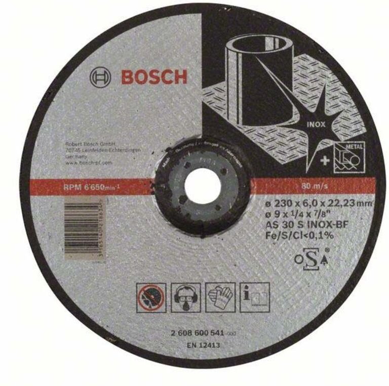 Bosch - pro Stainless Steel Schleifscheibe 230 x 6 x 22,23 mm - 2608600541