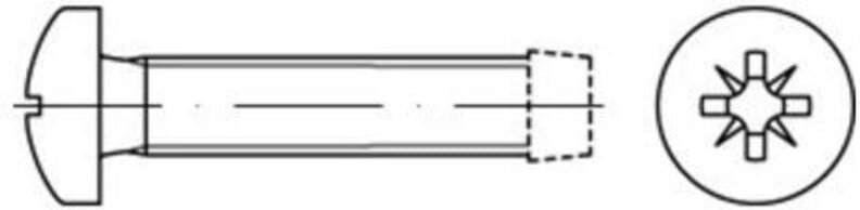 DIN 7500 Form C Gewindefurchende Linsenkopfschraube VG M4x8 Stahl galvanisch verzinkt PZ 2000 Stk