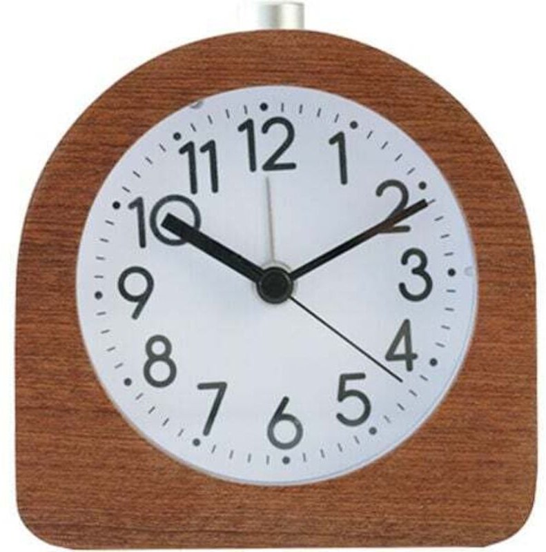 Aougo - Analoger Wecker aus Holz – klassischer Zeiger mit Zeitfunktionen, Alarm und Schlummerlicht – dunkles Holz