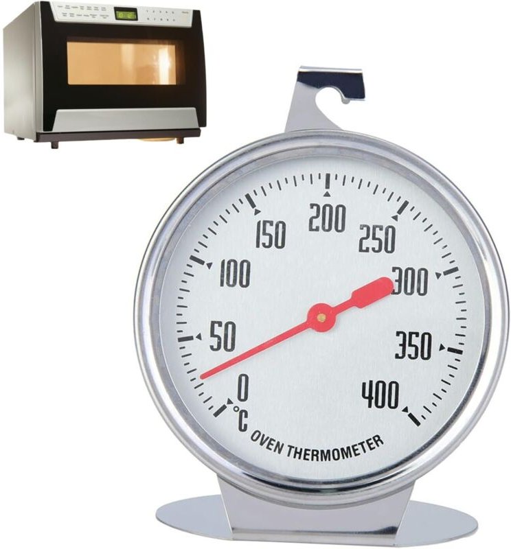 Ofenthermometer 0–400 °C, Sofortablesendes Edelstahl-Zifferblattthermometer, Küchenofen-Temperaturanzeige