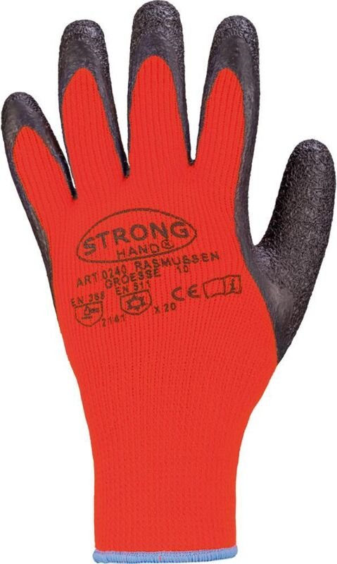 Strong - Kälteschutzhandschuhe Rasmussen Gr.8 orange/schwarz en 388,EN 511 psa ii 12 Stk