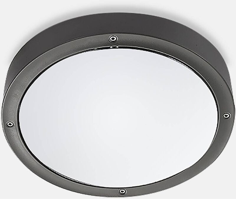 Thumbnail - Ledkia - Leds-C4 Basic - Außen led Round Flush Deckenleuchte Basic Aluminium Grey 26cm 1488lm 4000K IP65