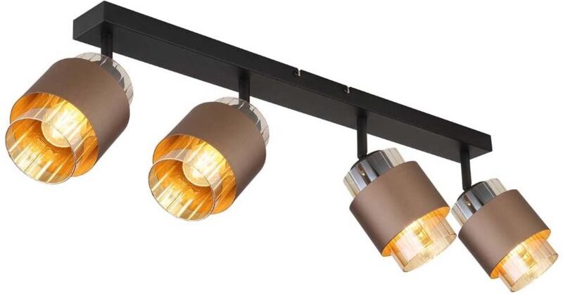 Deckenleuchte Deckenspot Wohnzimmerleuchte Glas amber drehbar 4 flammig L 65 cm