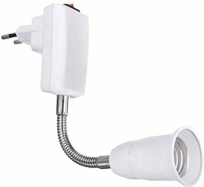 E27-Fassung mit kabellosem Schalter, weißer Sockel für E27-LED-Glühbirne, flexibel mit Arm, Schnellfassung für Küchenlam...
