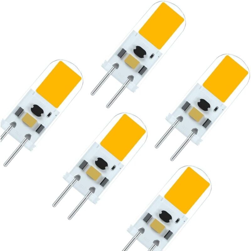 G6,35 LED-Glühbirne, GY6,35 led, 2 w, 12 v, hohe Helligkeit, entspricht 20 Watt Halogenlampe, Warmweiß 3000 k (5er-Pack)