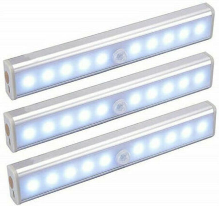 Tigrezy – Set mit 3 LED-Lampen, Sans Fil, wiederaufladbar über USB, Aimanté, Detecteur de Mouvement, tragbar. Lumière de...