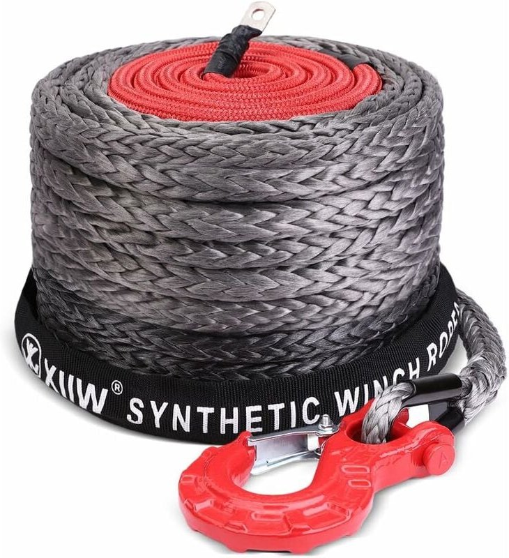 Aufgerüstet Schutzhüllenhaken 12-Strand 20500 lbs Synthetik-Kunststoff-Seil uhmwpe Seil-Winde Winden 10mm x 28m Syntheti...