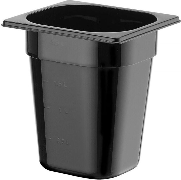 Hendi - Gastronorm-Behälter 1/6, Profi Line, gn 1/6, 2,4L, Schwarz, 176x162x(H)150mm