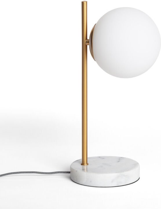 Efectoled - led Tischlampe aus Metall und Glas Lune Weiß