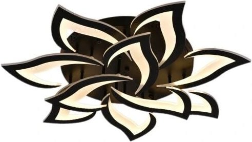 84W LED-Deckenleuchte Blume, 10 schwarze Blütenblätter für Wohnzimmer, Küche, Esszimmer