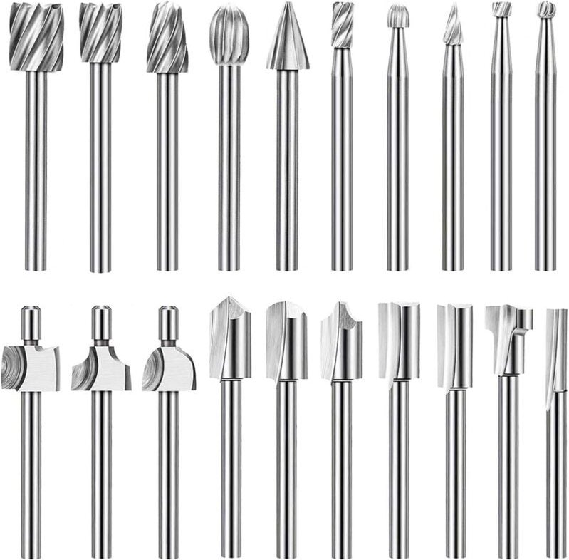 ZVD - 10-teiliges HSS-Hartmetall-Gravierbit-Set, Rotationswerkzeuge, DIY-Holzschnitzerei, Bohren, Gravieren