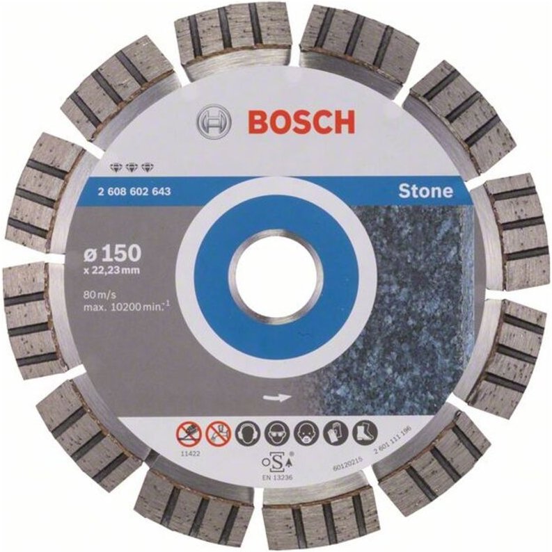 Bosch - Diamanttrennscheibe Best for Stone, 150 x 22,23 x 2,4 x 12 mm