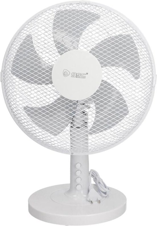 Weißer Tischventilator 5 Blätter ø 31 cm 35w