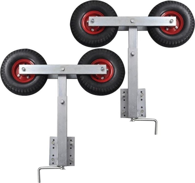Bootstrailer-Stützen Doppelrad 2er-Set 59-84 cm - Vidaxl