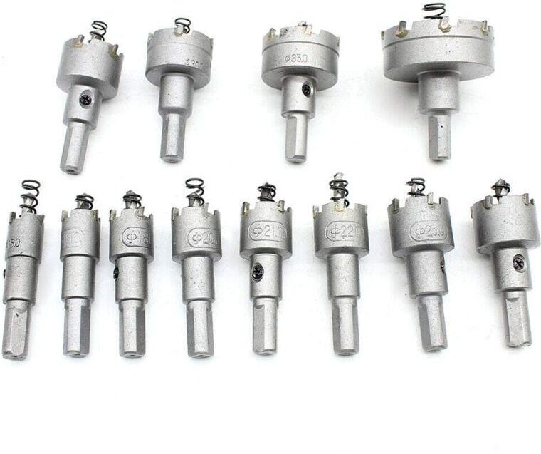 Lochsäge Set 12 Stück Bohrer löcher HSS Metall Lochbohrer Lochsäge Kronenbohrer Bohrkrone Spiral für Holz Kunststoffplat...