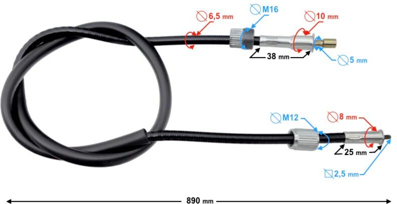 Tachowelle für Fighter 2 Moped