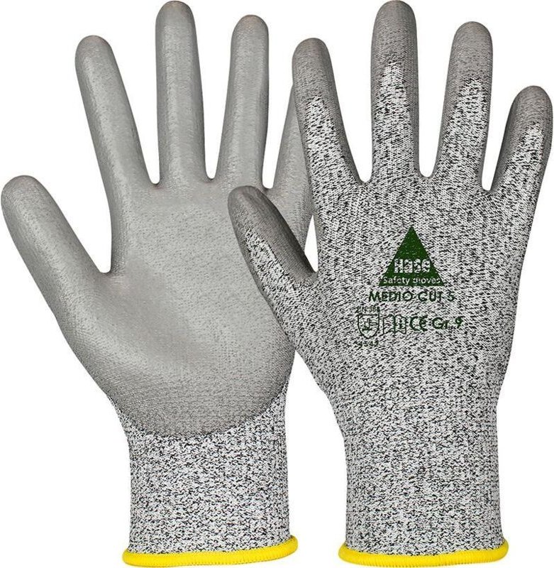 Hase Safety Gloves - Schnittschutz-Arbeitshandschuhe Medio Cut 5, en 388, en 420, Größe 9