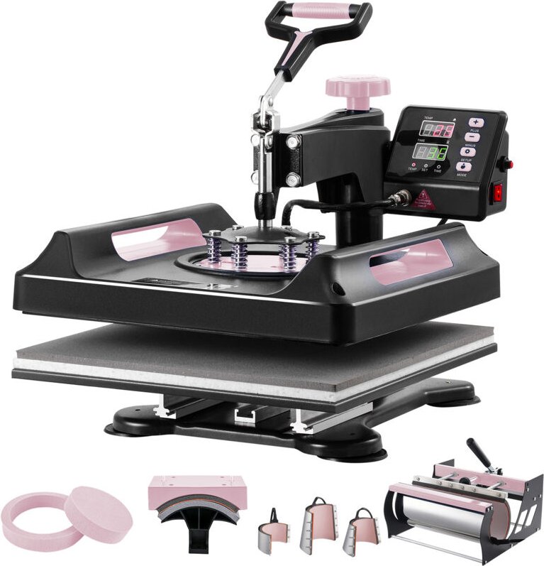 Mophorn - 8-in-1-Heißpresse, 15 x 15 Zoll Wärmeübertragungsmaschine mit 30 oz Tumbler-Presse, Teflonbeschichtung, digita...